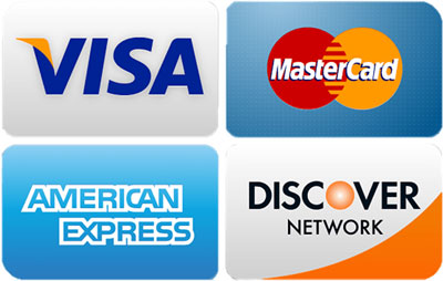 Accepted cards: Visa, Mastercard, American Express, Discover